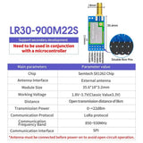DXLR30 SX1262 Chip Lora Module SX1262 RF Module 8Km 22Dbm UART Lora Spread Spectrum Technology For Development