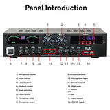 AV-555BT Hifi Stereo Digital Bluetooth 5.0 Sound Amplifier Dynamic Screen 300W Power For Home Car Karaoke Theater