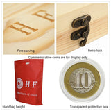 Durable 50 Pcs Coin Holder Case With Wooden Storage Box Coin Display Case Round Coin Capsules Commemorative Coin Holder