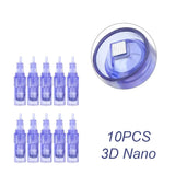 10pcs Hydra Needle Derma Stamp 9/12/24/36/42 Pin 3d 5d Nano Facial Meso Injector Pen Microneedle Cartridge With Syringe Tube