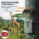 4K 46MP WIFI Solar Powered Wildlife Hunting Trail Camera Photo Traps with 8MP Sensor 5000mAh Lithium Battery App Control
