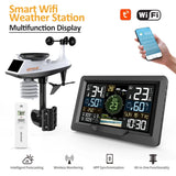 New WiFi Weather Station Wireless Indoor Outdoor, Thermometer with Rain Gauge and Wind Speed/Direction Weather Forecast UV