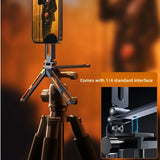 Aluminum Alloy Magnetic Phone Tripod Stand Foldable Rotating Phone Holder Adjustable Angle Strong Adsorption Travel Phone Tripod