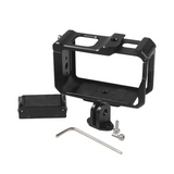 For DJI Action 5Pro 4 3 Camera Cage Rig Protective Case With Cold Shoe, Magnetic Baseplate Bezel Expansion Case