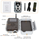 A280W 64MP WIFI Wildlife Game Trail Camera Photo Traps wtih No Glow LEDs 120 Degree Wide Detection Angle, App Settings