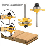 2Pcs T shape Router Bit 3 Teeth 1/4 Shank Woodworking Tool for Wood MDF Particle Board Wood Milling Tools