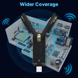 WiFi 7 USB WiFi card BE6500 6500Mbps USB3.0 802.11BE WiFi Dongle 2.4G/5G/6GHz Network Card For Win10/11 Driver Free