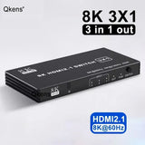 8K 60Hz HDMI 2.1 Switch 4x1 3x1 5x1 HDMI Switcher Video Converter 4K 120Hz 3 4 5 in 1 Out HDR10 3D 48Gbps for Xbox PS5 Projector
