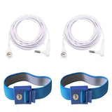 Grounding Bracelets 2 sets with 16ft Anti Static Wrist Straps for Earthing Therapy, Sleep & Pain Relief - No Mat Needed! (Blue)