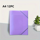 12pcs A4 Office Project Binder Large Capacity Storage Bag Elastic Cord File Bag with Elastic Closure Drawstring Document Pouch