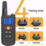 H769 2 Dog Remote Shock Training Collar Rechargeable Waterproof LCD Display Pet Trainer