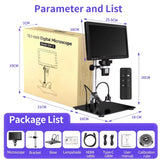 DM12 1500X Digital HD Video Microscope Coin Magnifier 20MP HDMI Electronic Microscope for Soldering with 10.1 Inch IPS Screen