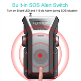 Hand Crank Radios, Emergency Radio NOAA AM/FM, Solar Crank Radio, SOS Alarm, 4000Mah Flashlight, Type-C Charging-A Durable