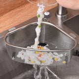 1 PC Kitchen Sink Drain Basket Stainless Steel Triangle Food Vegetables Peel Egg Filter Storage Organizer