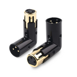 6Pcs 3Pin XLR Angle Adapter Adjustable Male To Female Right Angle XLR Adapter XLR 90 Degree Adapter
