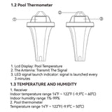 Pool Thermometer Floating Easy Read Digital Swimming Pool Thermometer Wireless Water Temperature Gauge with Indoor Thermometers