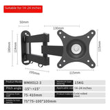 Universal Wall Mount Computer Bracket 10-37in Extendable LCD Monitor Bracket Rotatable Sturdy TV Holder Versatile Home Office