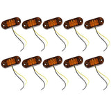 10Pcs Amber 2 Led Light Oval Clearance Trailer Car Truck Side Marker Tail Lamp