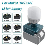 12W 1500Lumen Cordless LED Work Light Desk Lamp for Makita 18V Li-ion Battery Protable LED Flood Light Brightness Adjustable
