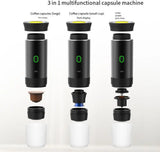 Portable Coffee Machine 3 in 1 Cordless Electric Coffee Maker Work With Capsule and Ground Coffee Mini Cold Brew