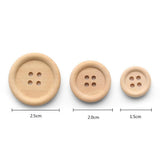 500pcs Round Wood Buttons Natural Wooden Buttons for Sewing Crafts