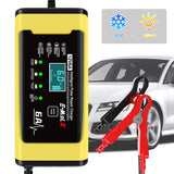 12V 6A Car Battery Charger Electric Motorcycles Charger Car and Motorcycle Battery Charging Unit for Lead-Acid AGM GEL Batteries