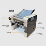 2200W Stainless Steel Noodle Maker Stainless Steel Dough Press Machine Desktop Design Adjustable Thickness For Bread Bun Pasta