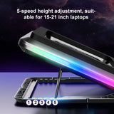 Ergonomic Dual Fan Comfort Notebook Cooler RGB Gaming Laptop Cooling Pad with Phone Holder Stock Product