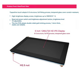 For Raspberry Pi 5 Display 5 Inch Capacitive Touch Screen -Compatible For Raspberry Pi 4B/3B/Orange Pi LCD Dis