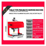 200 * 130mm desktop pneumatic/electric marking machine, portable aluminum and metal nameplate engraving machine