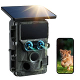 SunGusOutdoors 4K 60MP WiFi  Solar Powered Dual Lens Wildlife Trail Camera Trap with 13MP SONY Native Sensor App Setting