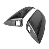 Car Snap-On Rearview Mirror Cover Carbon Fiber Side Wing Mirror Cover With Holes For Q7 2016-2024 Q5 2018-2024