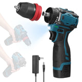 18V 2in1 Lithium Drill Electric Screwdriver Multi-function Power Tool 45Nm Torque Brushless Motor Practical Screw Driver
