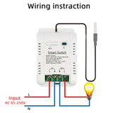 Tuya Wifi 16A Smart Temperature Humidity Switch Power Monitor with Thermostat Probe Sensor for Fish Tank Greenhouse Warehouse