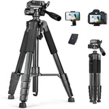 New style Tripod, Tripod for Camera and Phone, Aluminum Professional Tripod Stand with Carry Bag and Phone Holder
