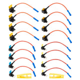 4-Type 12V Add-a-Circuit Adapter & Fuse Kit (16Pack), Fuse Tap and Holder-Compatible with Mini,Micro 2,Low-Profile Mini,Standard