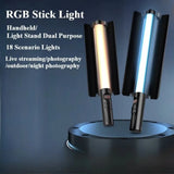 Handheld LED RGB Light Stick Colorful USB Rechargeable Photography Fill Light Vlog/Selfie Studio Photo Lighting Party Atmosphere
