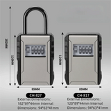 Alloy Key Lock Box Weatherproof Resettable 4 Digit Combination Key Storage Box Password Protected Wall Mount