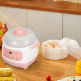 1L Electric Ceramic Stew Pot with Smart Timing And Dry Burning Prevention Home Kitchen Soup Cooker