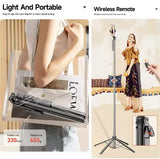 Selfie stick tripod, anti shake and retractable phone holder, portable travel Bluetooth live streaming camera tool