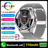 GPS Smart Watch Men 1.85-Inch HD AMOLED Screen BT Calls AI Voice Assistant Outdoor Sports Smartwatch V69 for Android IOS