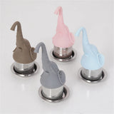 10pcs Elephant Fine Mesh Tea Infusers for Loose Tea Strainers with Tray