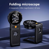 500X Kids Handheld Digital Microscope 8LEDS 2MP Foldable Video Magnifier Coin Electronics Repair AF Lens Magnifying Glass