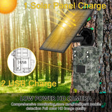 Solar Powered Cellular Trail Camera, Traps with Sim Card, Live Stream, No Glow, IR, 4G App, Hunting Camera