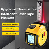 3 IN 1 40M/60M Laser Tape Measure Laser Distance Meter Digital Tape Measure Measuring Tool Steel Tape Measure USB Rechargeable