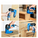 2 in 1 Electric Stapler Brad Nailer with 2000 Fasteners & Nails Cable Stapling Tool for Wood Upholstery Carpentry DIY Crafts
