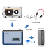 Stereo Audio Bluetooth Walkman Player Transmit Cassette Tape English Music Songs To Bluetooth Earphone or Speaker Auto-Reverse