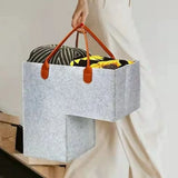 Stair Basket with Handles Premium Felt Staircase Baskets for Carpeted and Wooden Stairs Stair Storage Organizer for Home Decor