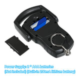 50Kg/110Lb Digital Luggage Scale with 1.5M Measuring Tape, Kg/Lb/Jin/Oz 4 Units Switched, Hook, ABS Material, 210x89x28mm Size,