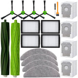 For iRobot Roomba Combo i5 i5+ Combo j5 j5+ Sweeper Accessory Set with 1 Multi-Surface Rubber Brushes, 4 Filters, 4 Mop Ear